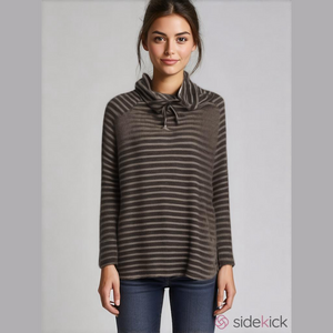2 for $10 | Stitch Fix Tarlio Brushed Cowl Neck Knit Striped Top Medium